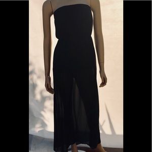 Divided Maxi Black Swim Coverall Side Slit Sz 6